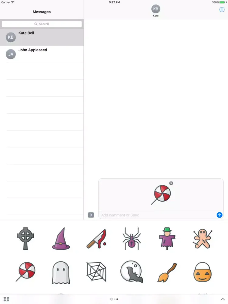 ภาพหน้าจอของ Moo Halloween Stickers iPad 
