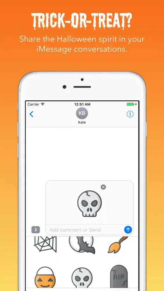 ภาพหน้าจอของ Moo Halloween Stickers