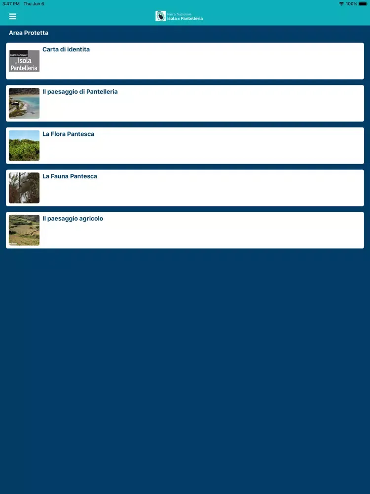 PN Isola Pantelleria iPad 应用截图