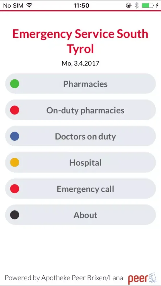 Capturas de tela do Emergency medical services South Tyrol