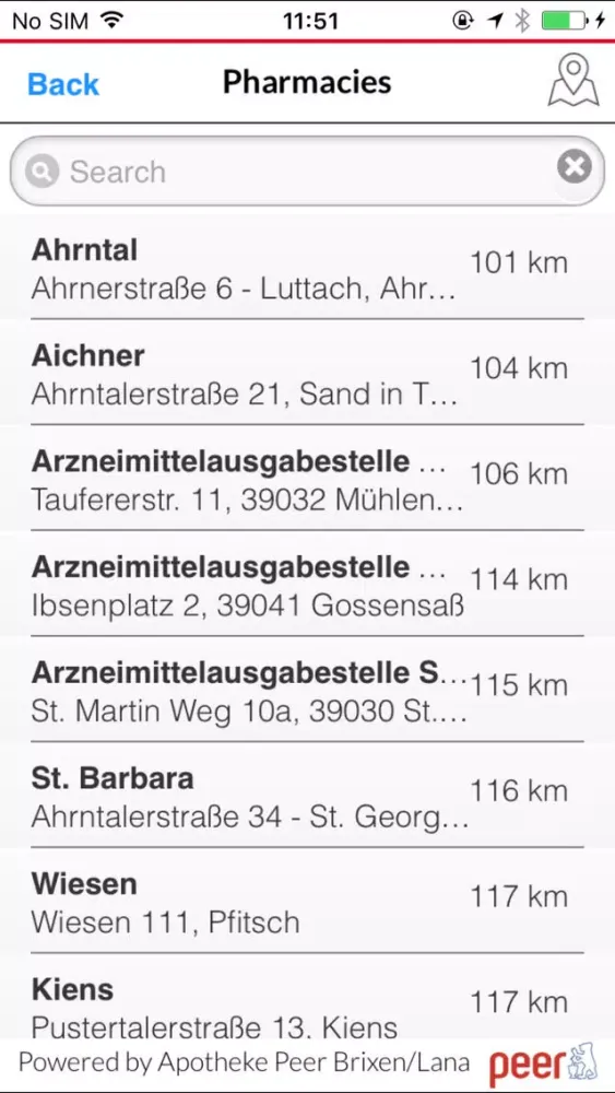 Capturas de tela do Emergency medical services South Tyrol