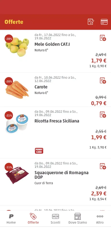 Ảnh chụp màn hình của PENNY Italia