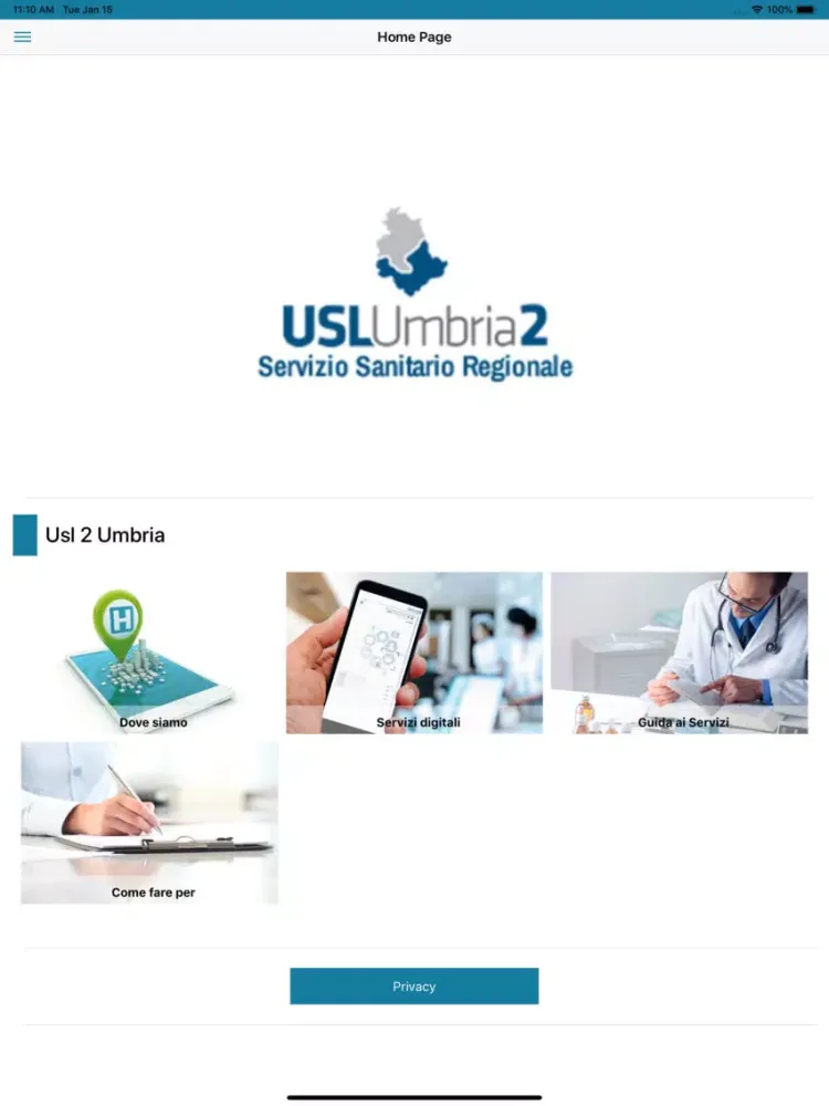 Zrzuty ekranu Azienda USL Umbria 2 iPad 