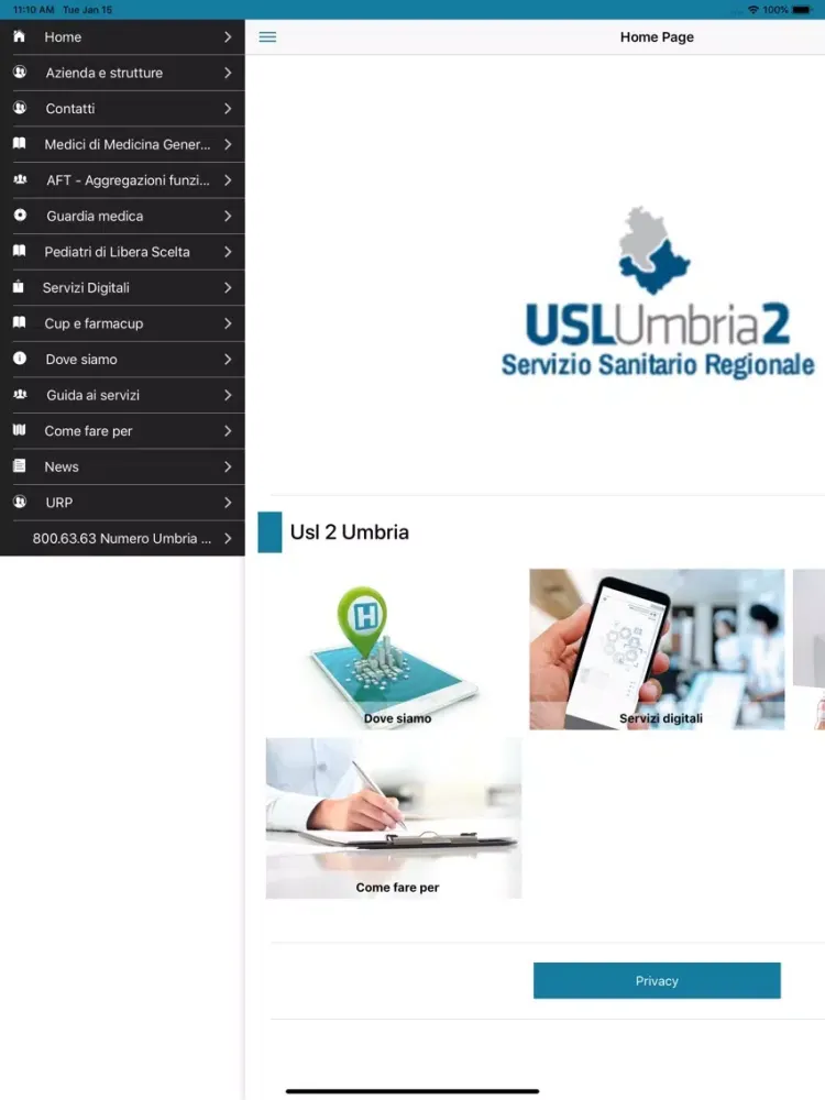 Zrzuty ekranu Azienda USL Umbria 2 iPad 