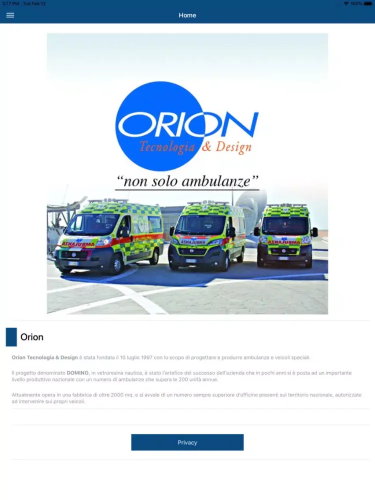Tangkapan layar Orion srl iPad 