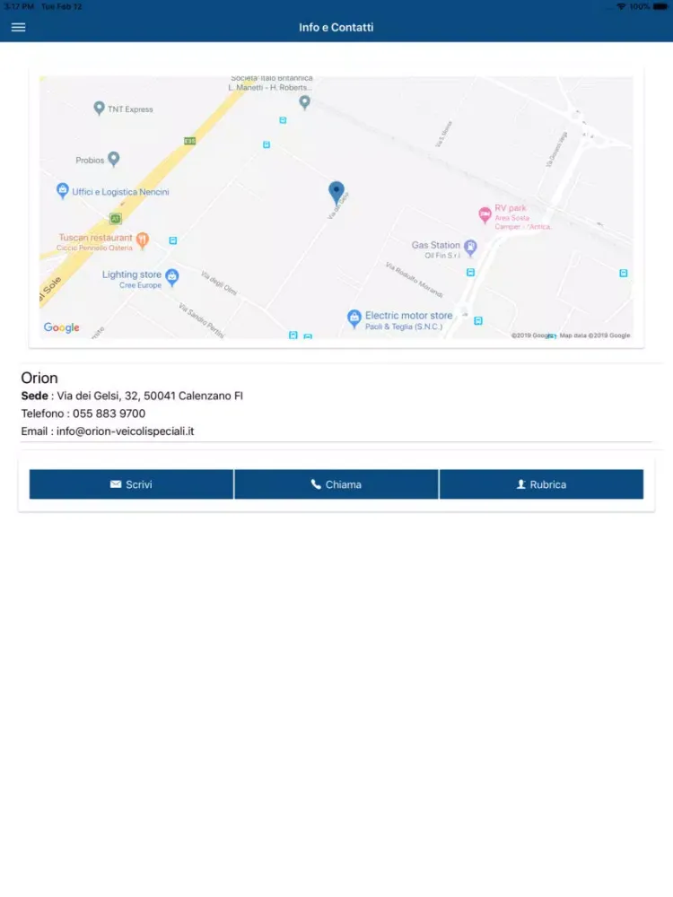 Tangkapan layar Orion srl iPad 