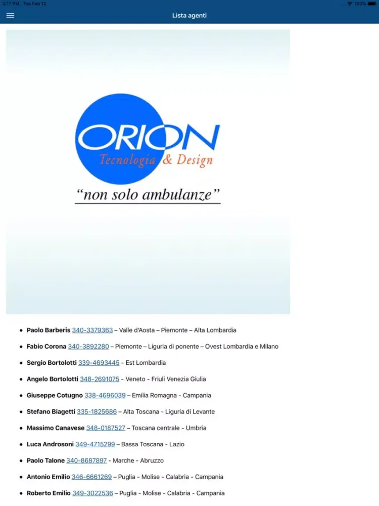 Tangkapan layar Orion srl iPad 