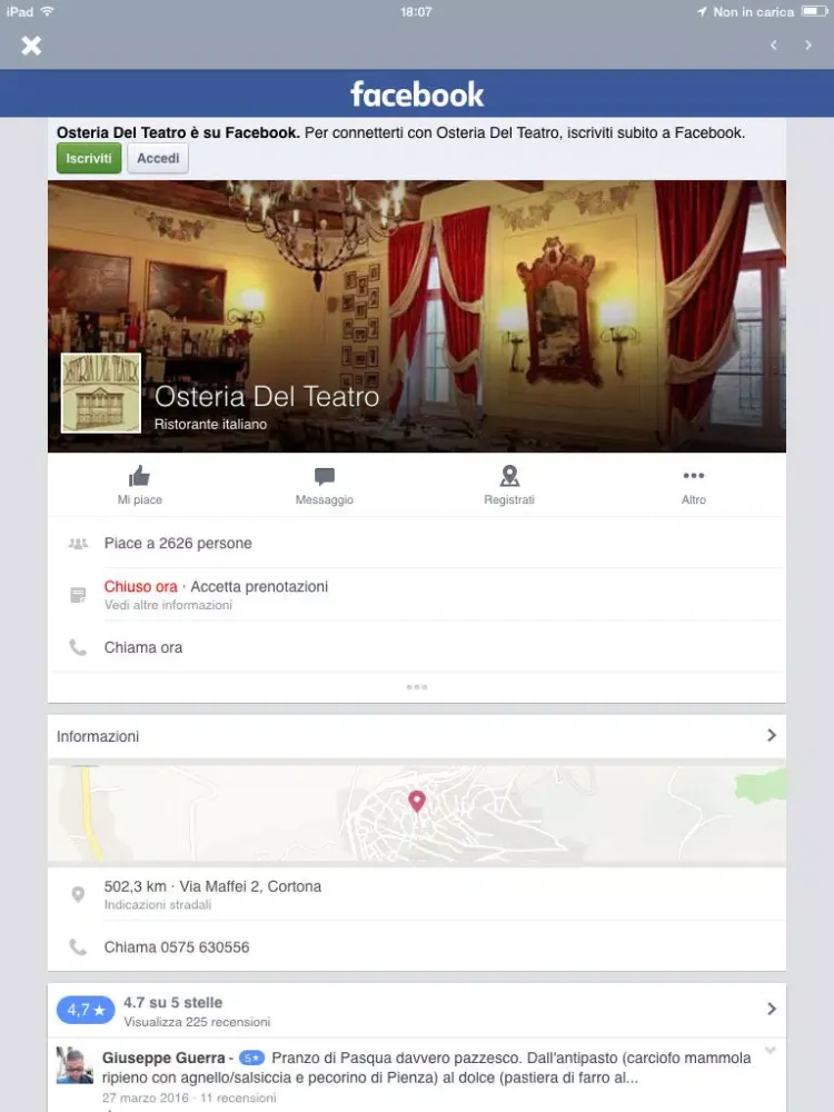 ภาพหน้าจอของ Osteria del Teatro iPad 