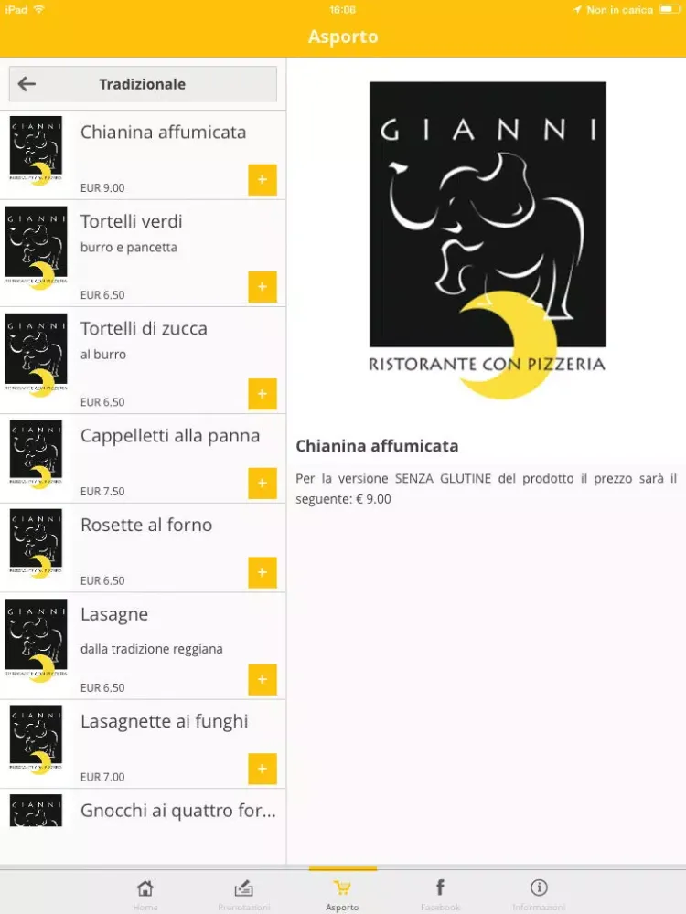 ภาพหน้าจอของ Ristorante Gianni iPad 