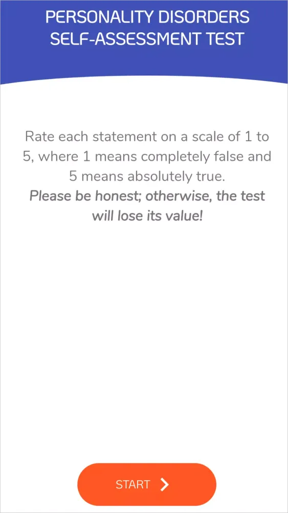 Personality Disorders Test Screenshots