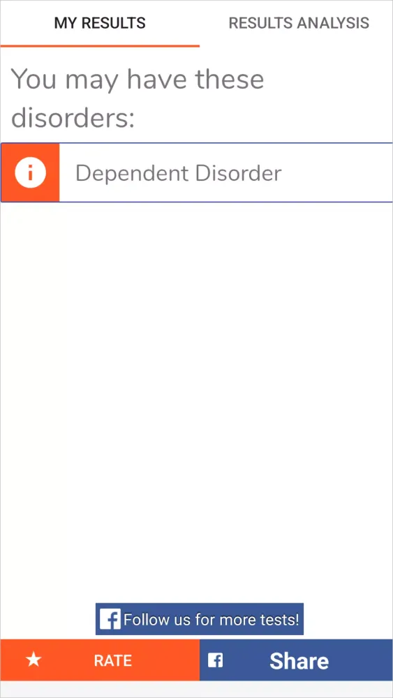Personality Disorders Test Screenshots