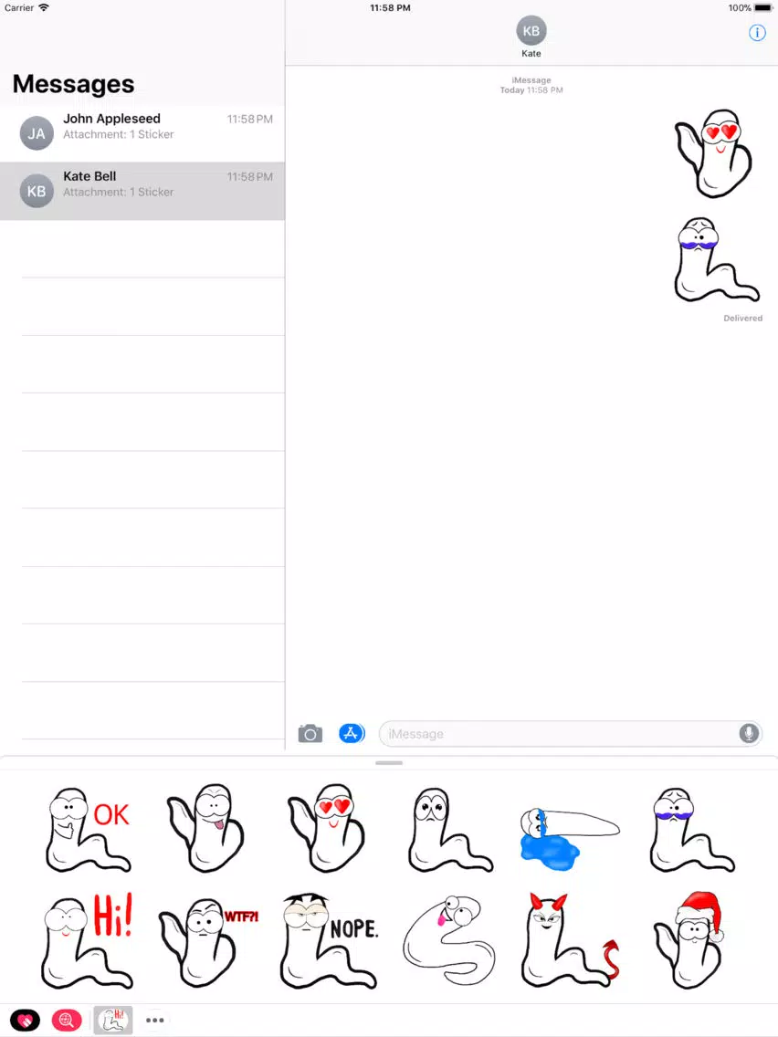 Andrew The Worm Sticker Pack iPad 应用截图