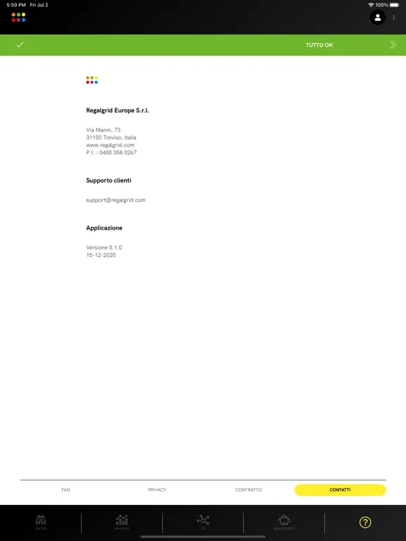 Tangkapan layar Regalgrid End User App iPad 