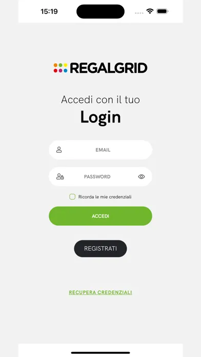 Tangkapan layar Regalgrid End User App