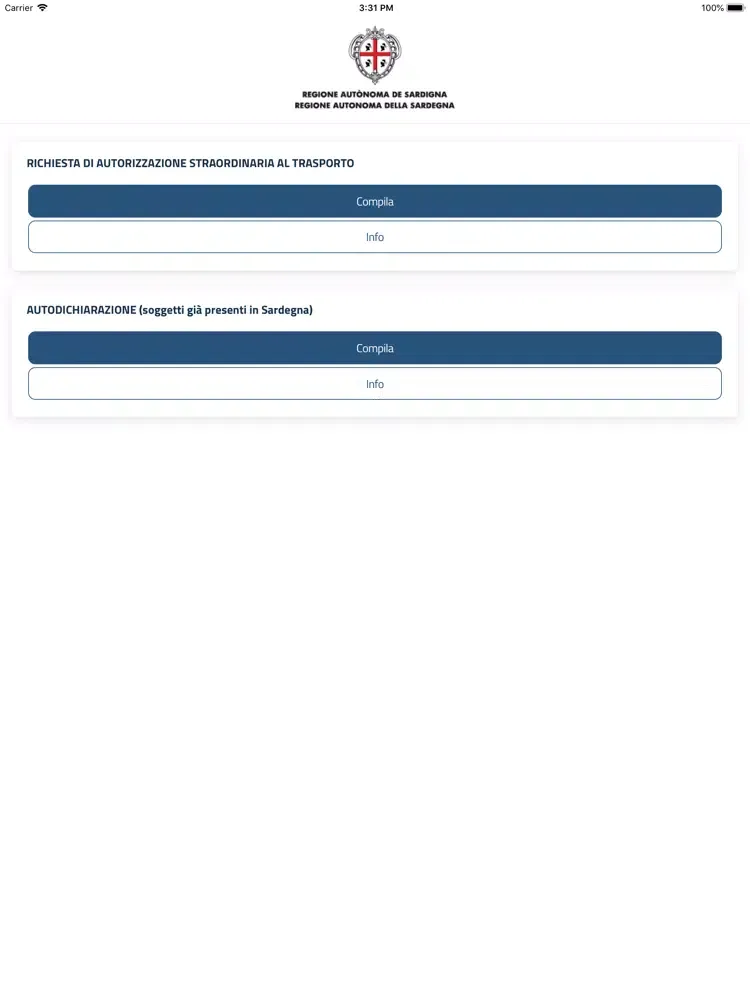 COVID19 Regione Sardegna iPad  Screenshots