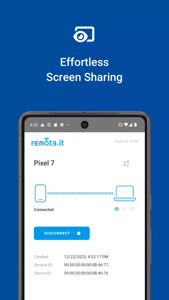 Ảnh chụp màn hình của Remote.It ScreenView