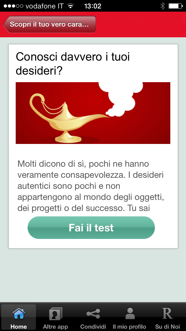 Ảnh chụp màn hình của Scopri il tuo vero carattere