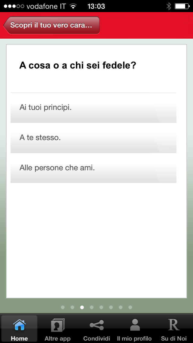 Ảnh chụp màn hình của Scopri il tuo vero carattere