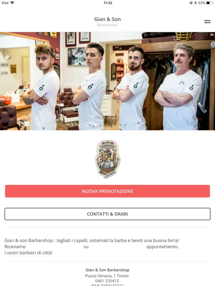 Tangkapan layar Gian and Son Barbershop iPad 