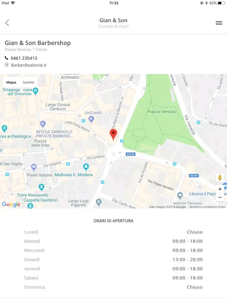 Tangkapan layar Gian and Son Barbershop iPad 