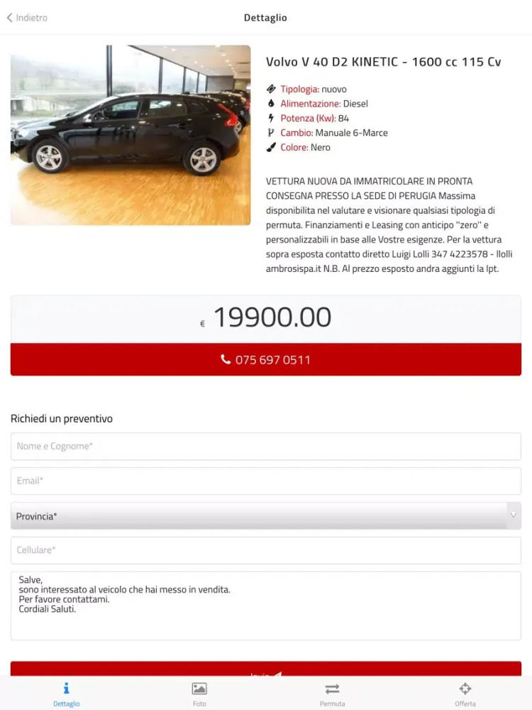 Tangkapan skrin Ambrosi HD iPad 