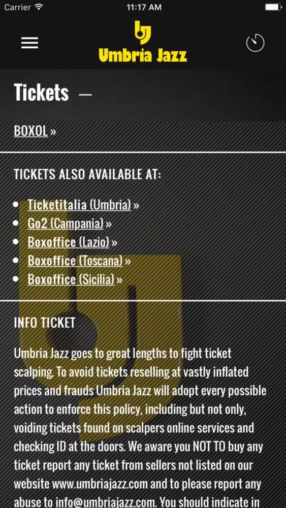 Umbria Jazz Official App 스크린샷