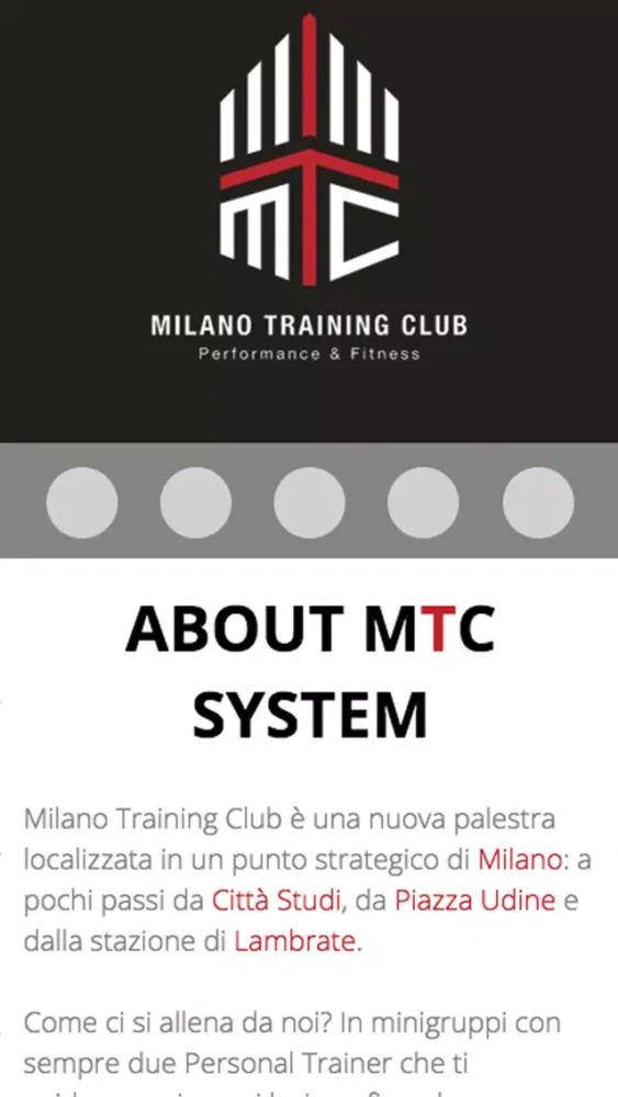 Zrzuty ekranu Milano Training Club
