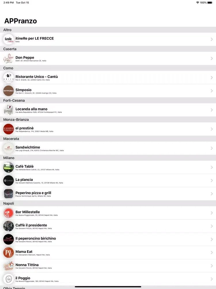 APPranzo - Menù del giorno iPad  স্ক্রিনশট