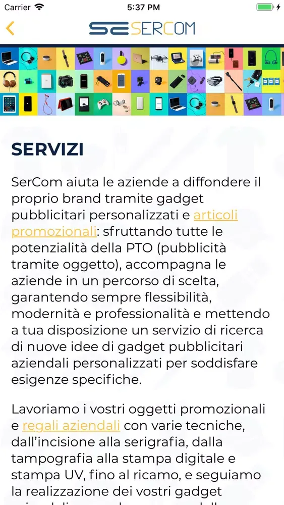 Capturas de tela do Sercom