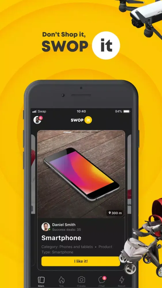 Tangkapan skrin Swop.it – Local Swap Deals