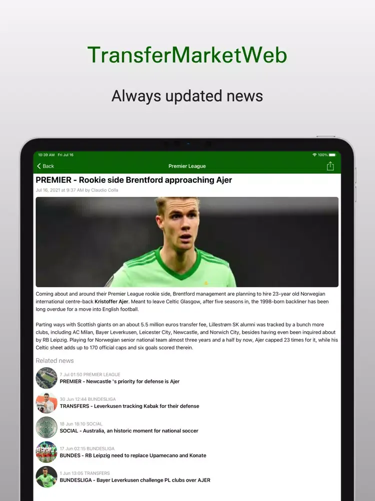 TransferMarketWeb iPad  Screenshots