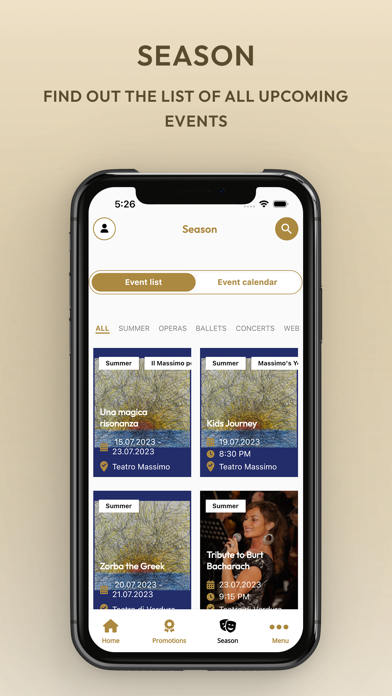 Tangkapan skrin Teatro Massimo App