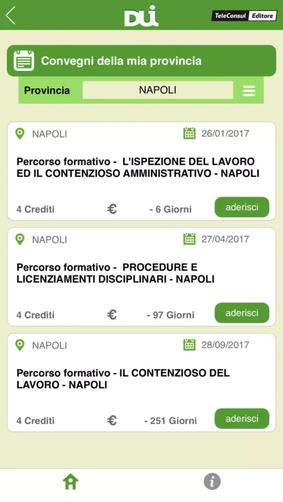 Tangkapan skrin DUI Mobile - Eventi CDL