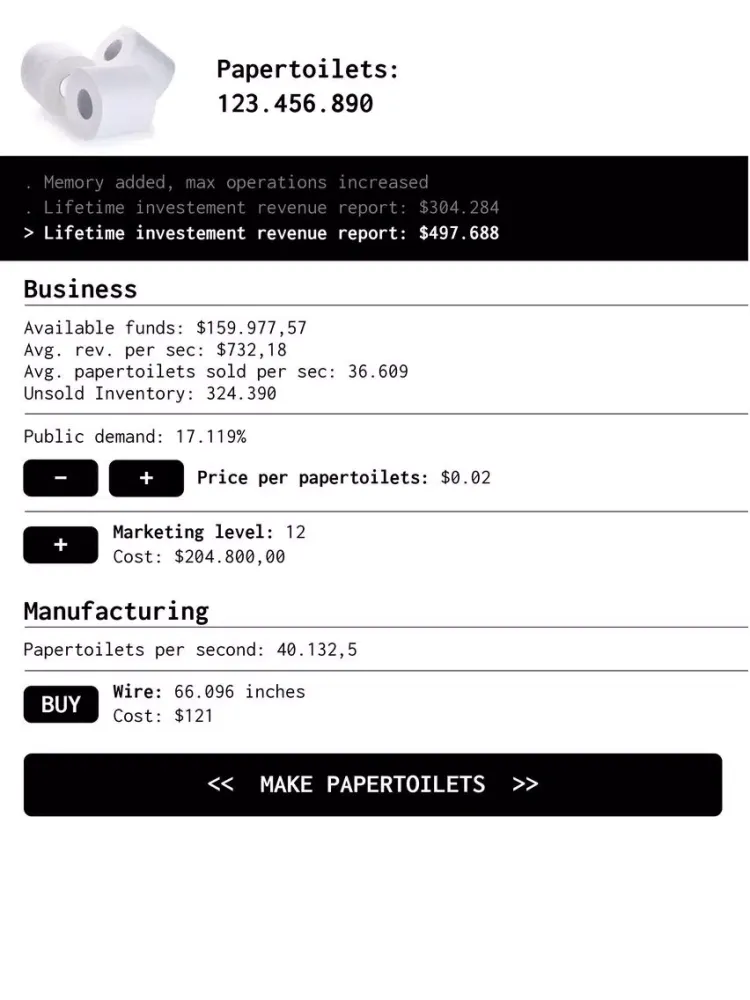 Tangkapan layar Universal Papertoilet Clicker iPad 