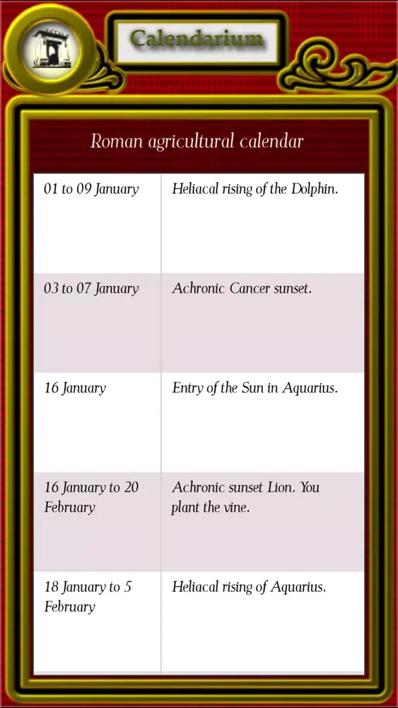 Captures d'écran de Ancient Roman Calendarium