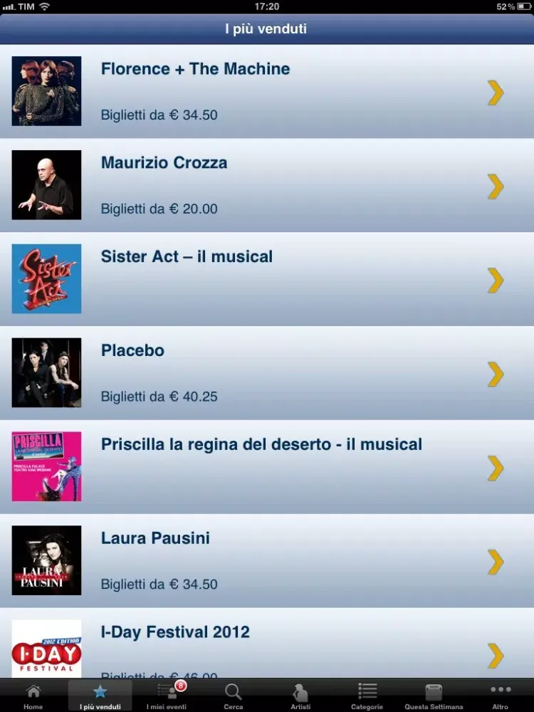 Screenshot di Call Center TicketOne 892.101 iPad 