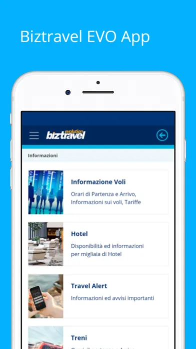 تصاویر Biztravel EVO App