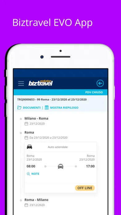 تصاویر Biztravel EVO App