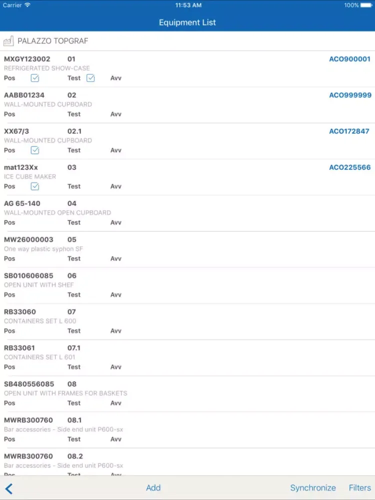 Ali Group - Service Tool iPad  Screenshots