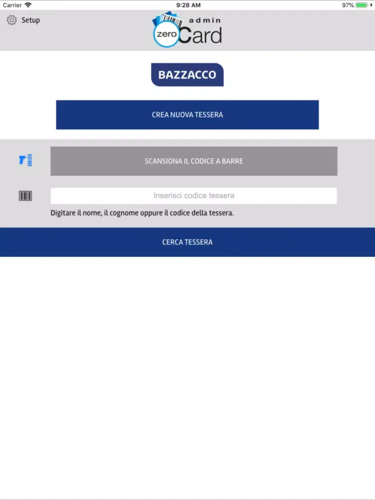 ZeroCard - Admin iPad  Screenshots
