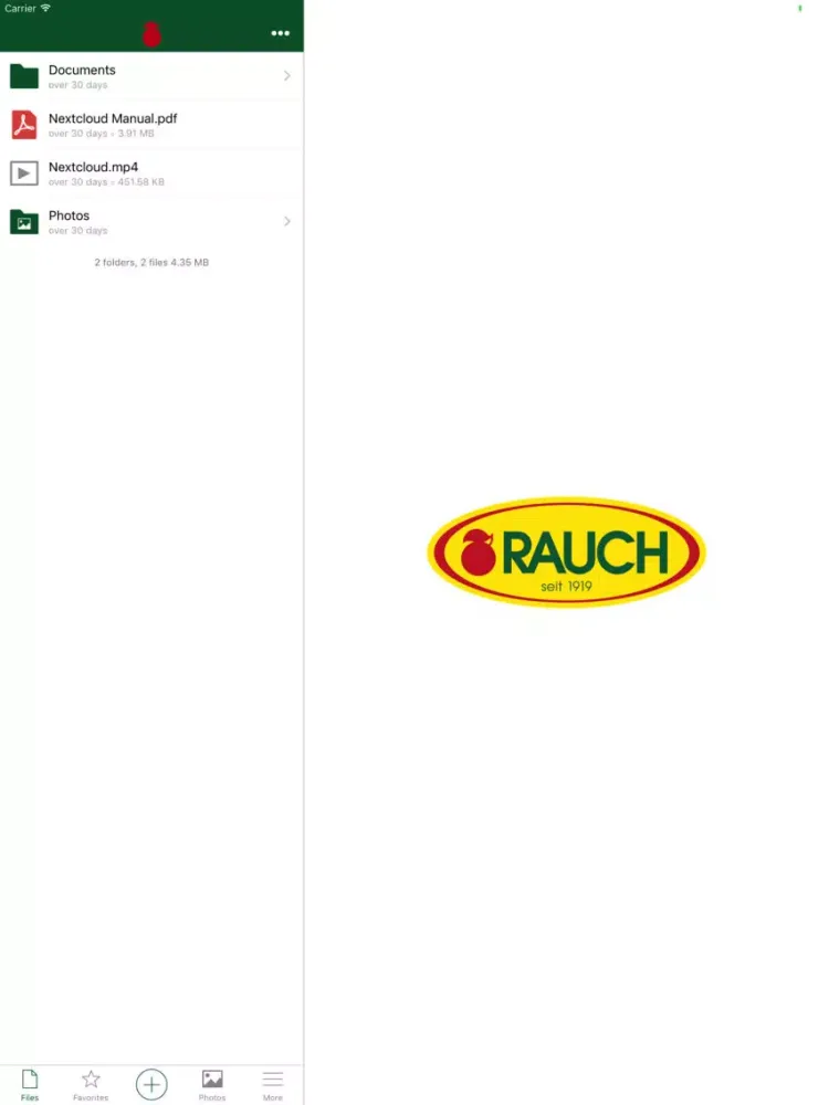 Capturas de pantalla de Rauch mycloud iPad 