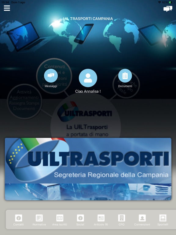 Ảnh chụp màn hình của UILTrasporti Campania iPad 