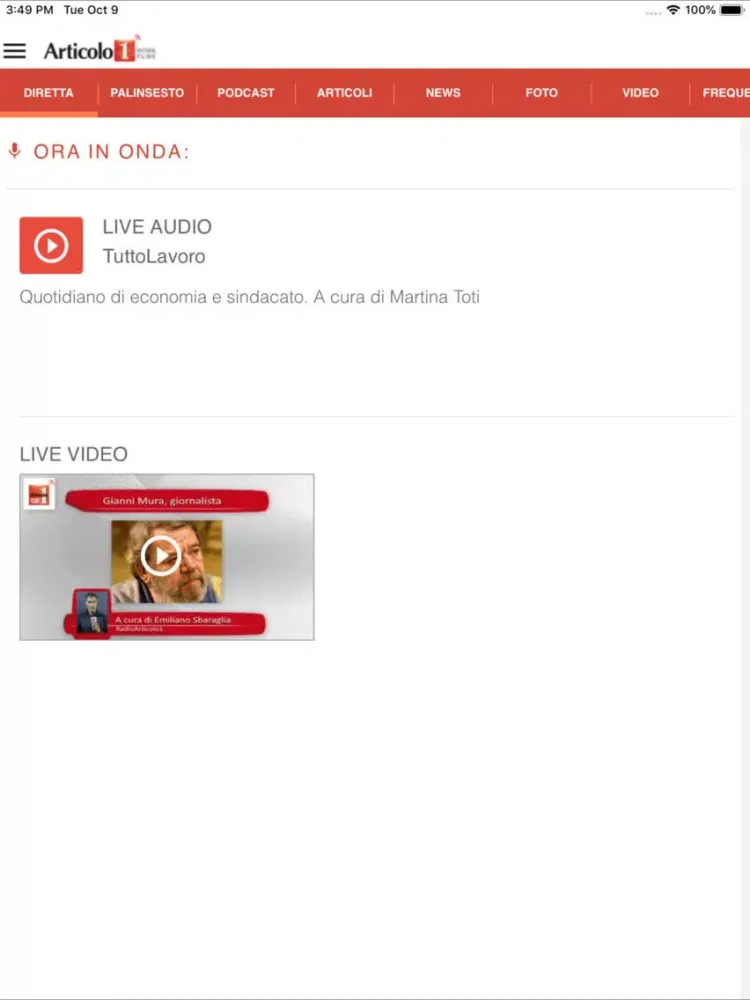 Capturas de pantalla de RadioArticolo1 CGIL iPad 