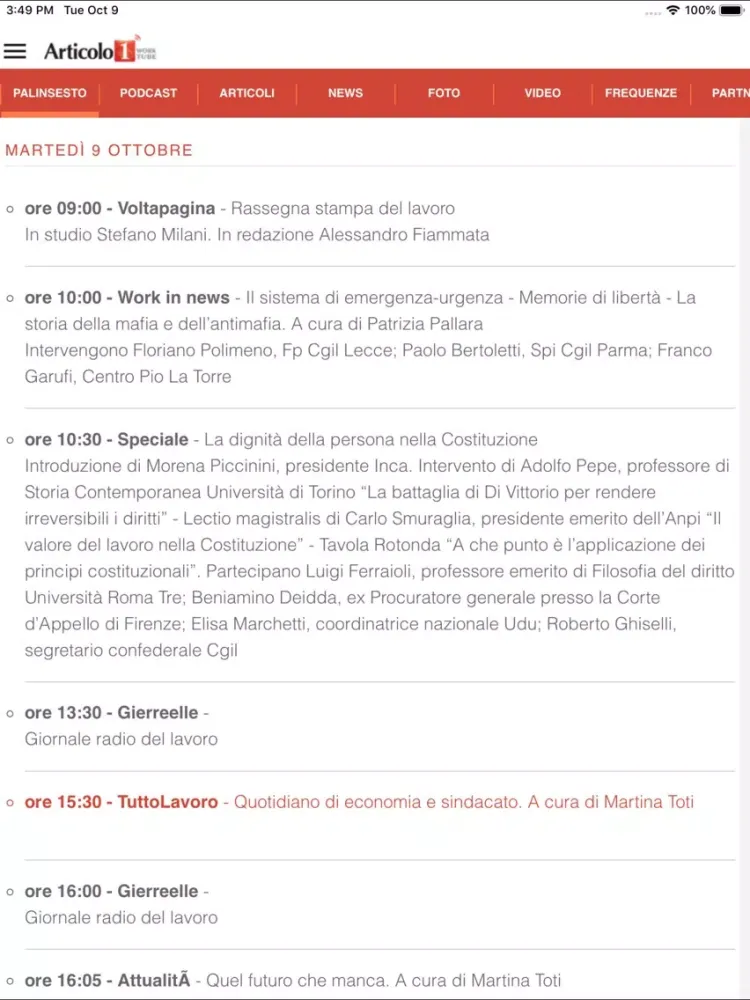 Capturas de pantalla de RadioArticolo1 CGIL iPad 