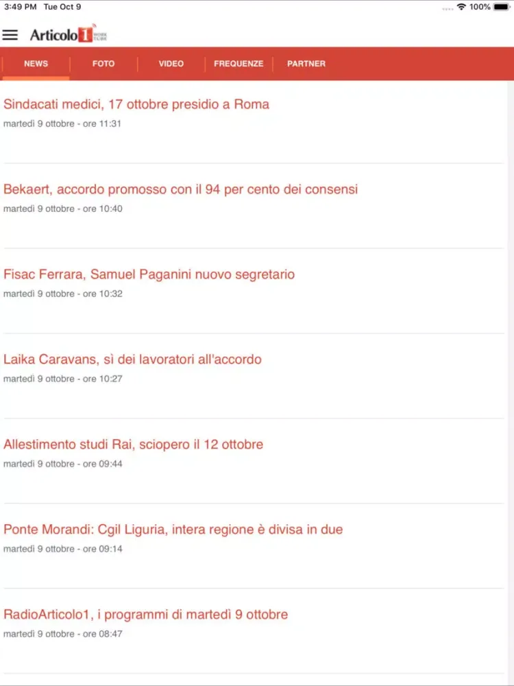 Capturas de pantalla de RadioArticolo1 CGIL iPad 