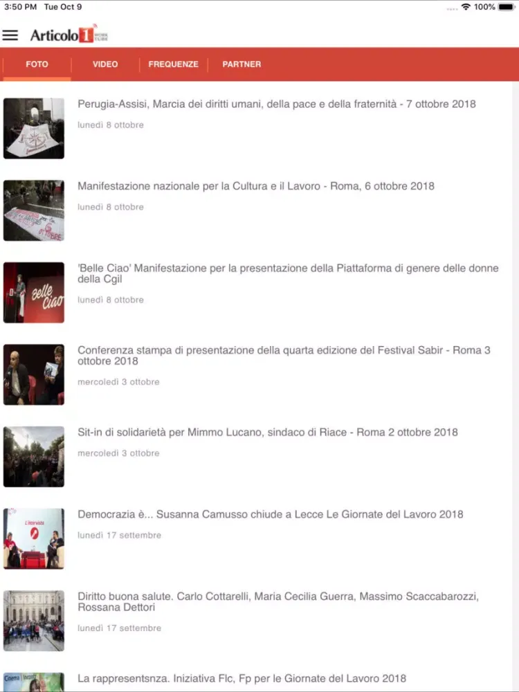 Capturas de pantalla de RadioArticolo1 CGIL iPad 