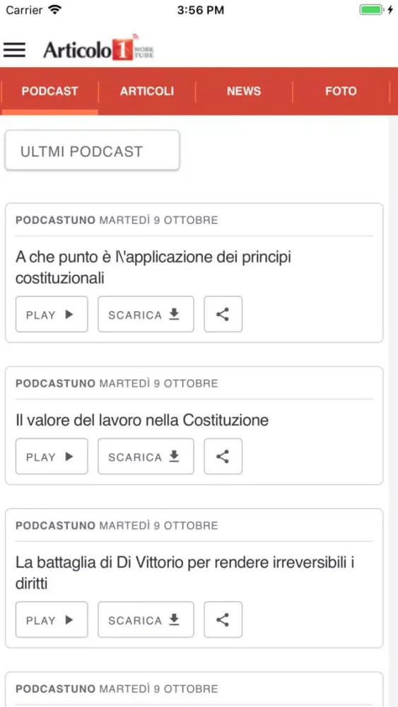 Capturas de pantalla de RadioArticolo1 CGIL