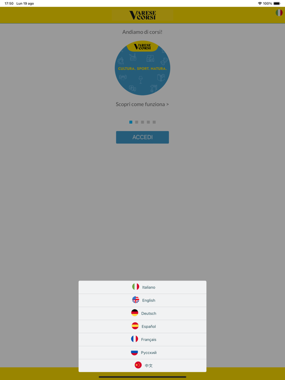 Tangkapan layar Varese Corsi iPad 
