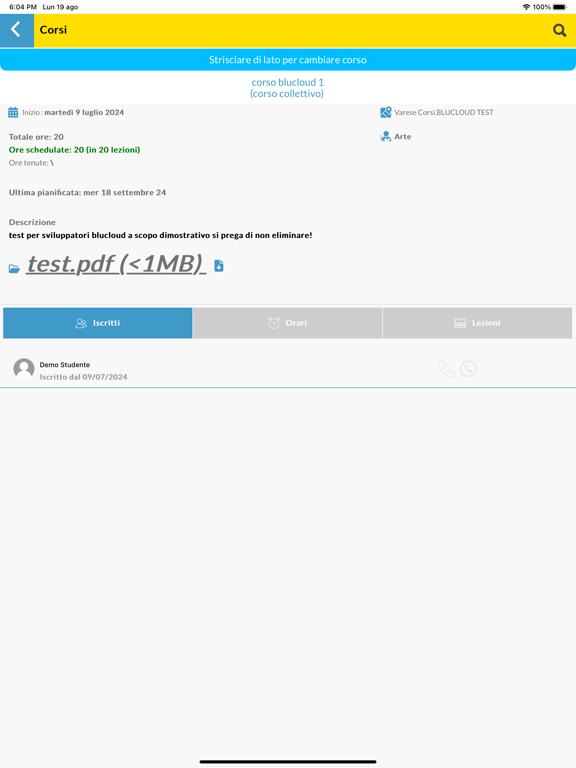 Tangkapan layar Varese Corsi iPad 