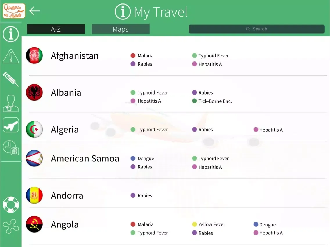Tangkapan skrin Viaggia In Salute iPad 
